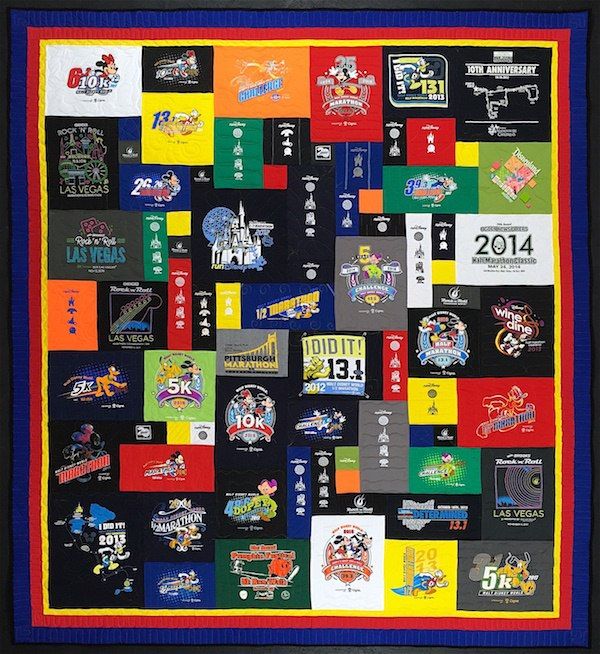 Disney marathon T-shirt quilt by Too Cool T-shirt quilts